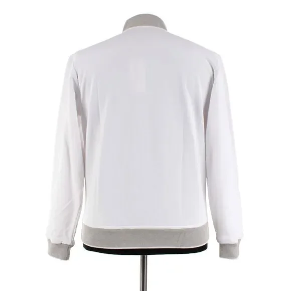 Luciano Barbera NWD 100% Cotton Bomber Jacket Size 50 (M US) In Solid White